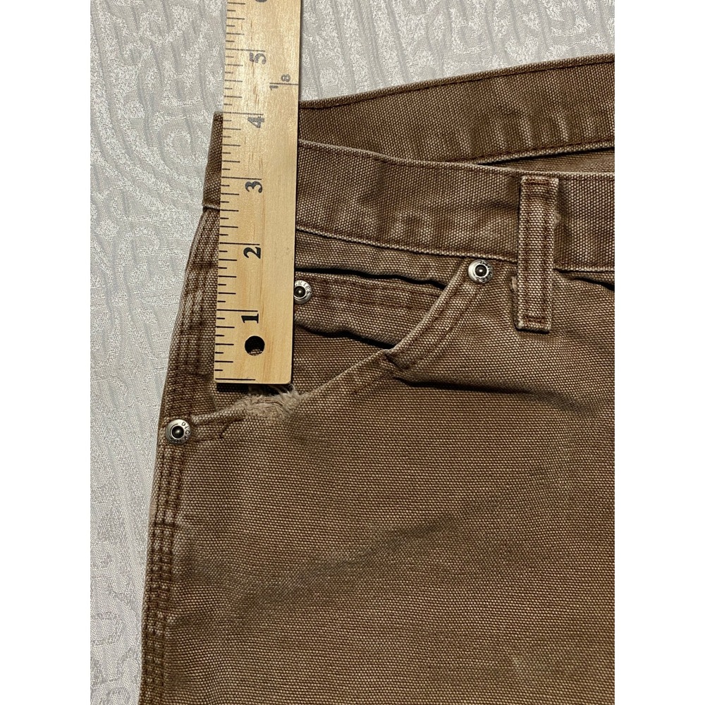 Dickies DU336RTB Brown Cotton Duck Relaxed Fit Carpenter Pants Mens 30x32 - Picture 2 of 10